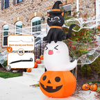 COMIN 69621 6-Foot Halloween Pumpkin & Ghost & Cat Inflatable – Multicolor – product detail