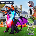 Thuodo FD241 8-Foot Halloween Three-Headed Dragon Inflatable – Black – product detail