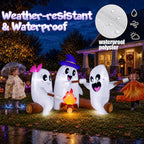 zukakii QM-WS-029 6-Foot Halloween Ghost Campfire Inflatable – White – product detail