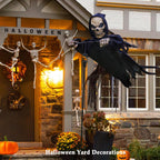 LarpGears LG-HD-04 7.8-Foot Wind-Driven Halloween Reaper Decoration – 7.8ft, Black – Black / 7.8ft – product detail