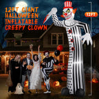 zukakii QM-WS-018 12-Foot Halloween Clown Inflatable – white – product detail