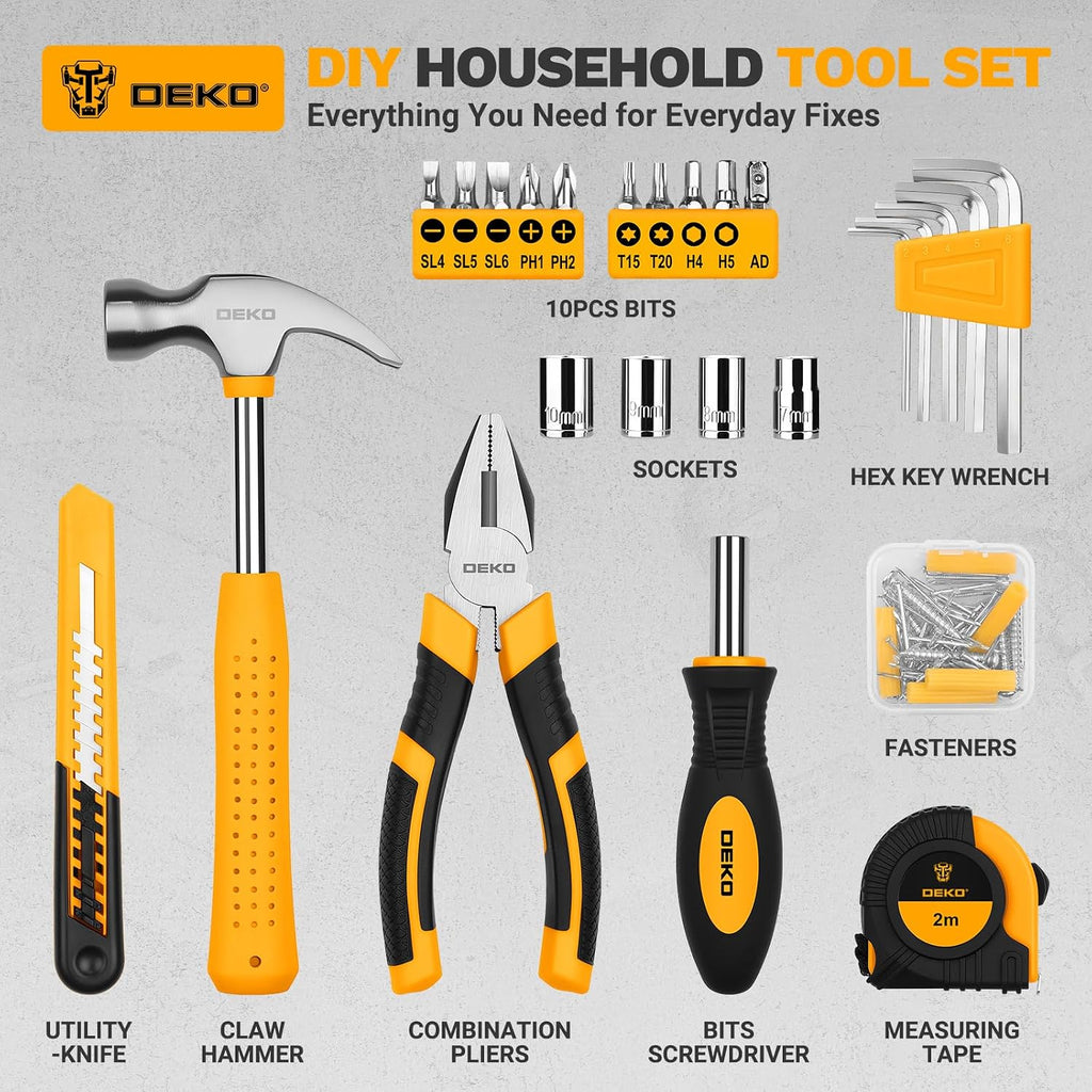 DEKOPRO 94-Piece Household Hand Tool Kit – Orange – product detail