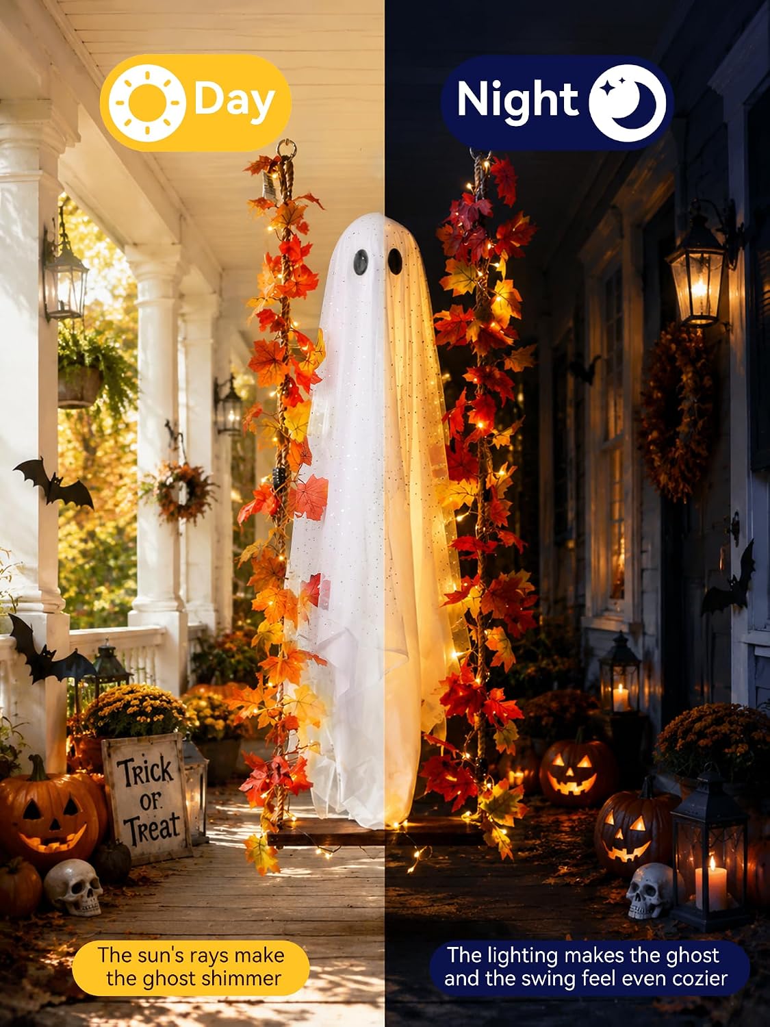 AYGXU SG-1 Lighted Halloween Ghost with Maple Leaf Swing – swing ghost – product detail