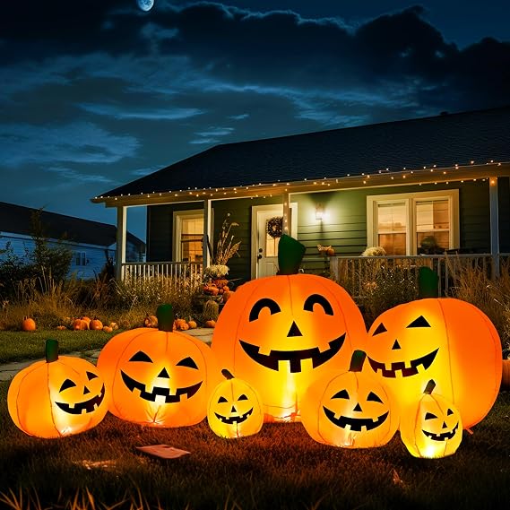 GIGALUMI 10177 7.5-Foot Halloween Pumpkin Inflatable – Yellow
