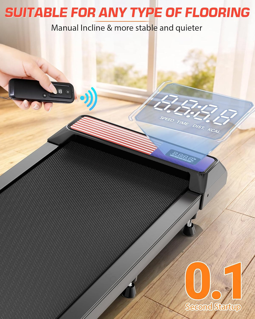 Mokirui Under-Desk Walking Treadmill – BLACK – product detail