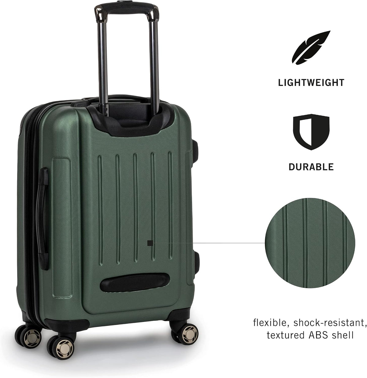 Kenneth Cole REACTION 5707206C Hardside Carry-On Suitcase – 20-Inch Carry On, Cilantro – Cilantro / 20-Inch Carry On – product detail