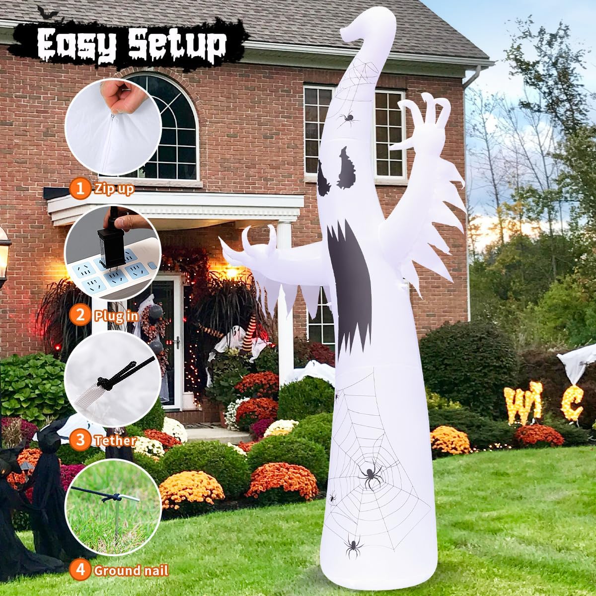 GOOSH 69259-12-A 12-Foot Halloween Ghost Inflatable – red – product detail