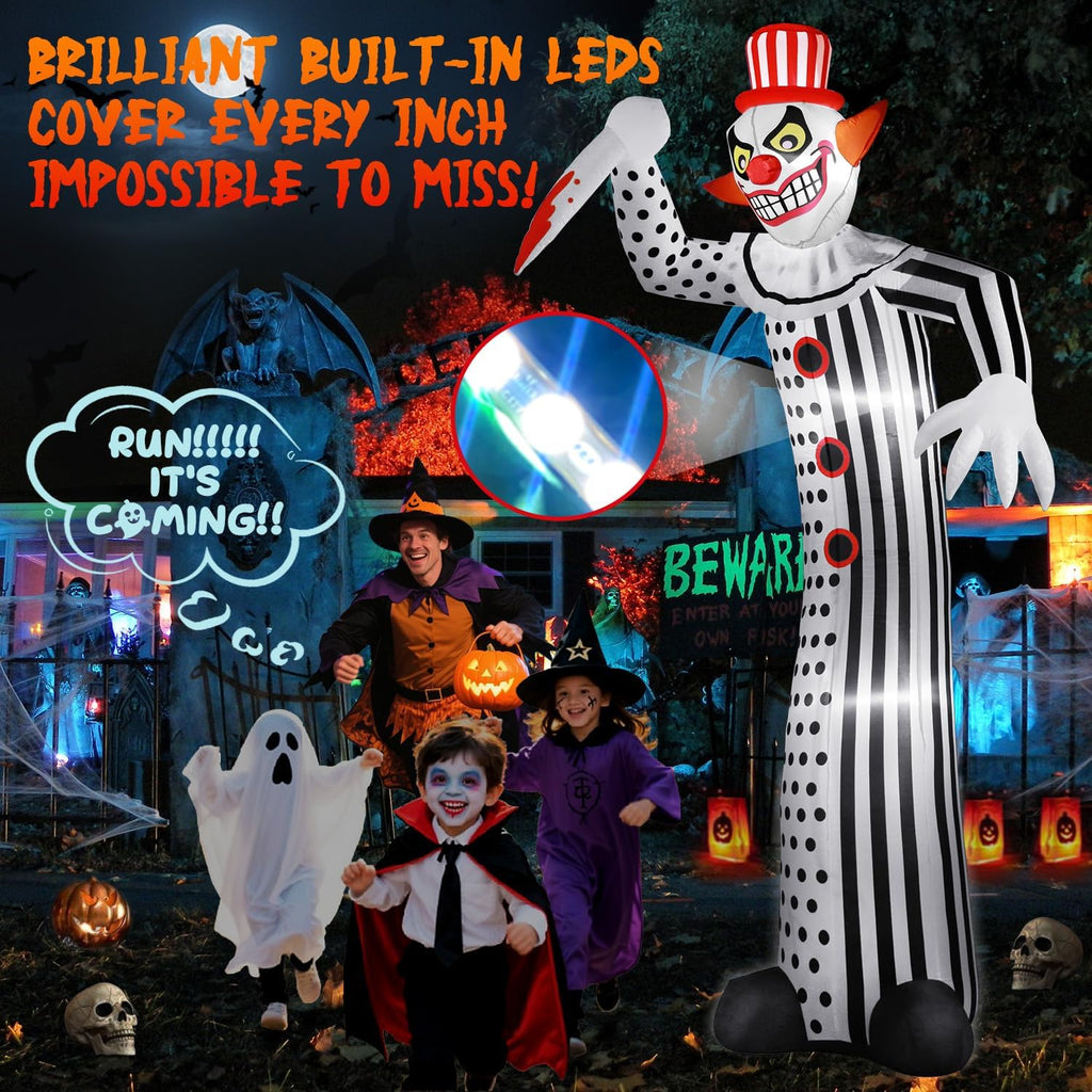 zukakii QM-WS-018 12-Foot Halloween Clown Inflatable – white – product detail