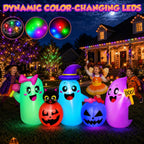 fotako QM-WS-030 8-Foot Halloween Ghost & Pumpkin Inflatable – Color Changing – product detail