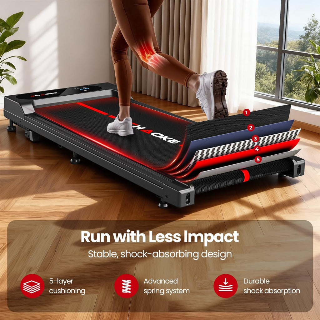 CHAOKE Under-Desk Walking Treadmill – Black-Red – product detail