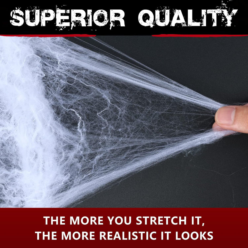 ZPISF MAX-002 Stretchable Halloween Spider Web with 150 Decorative Spiders – Extra Large, White – Extra Large / White – product detail