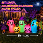 fotako QM-WS-030 8-Foot Halloween Ghost & Pumpkin Inflatable – Color Changing – product detail
