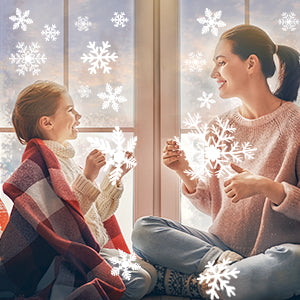 LUDILO White Snowflake Window Clings, 135 Pieces