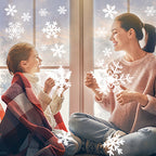 LUDILO White Snowflake Window Clings, 135 Pieces