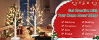 PEIDUO Lighted Birch-Style Tabletop Trees, 2 ft, Set of 2