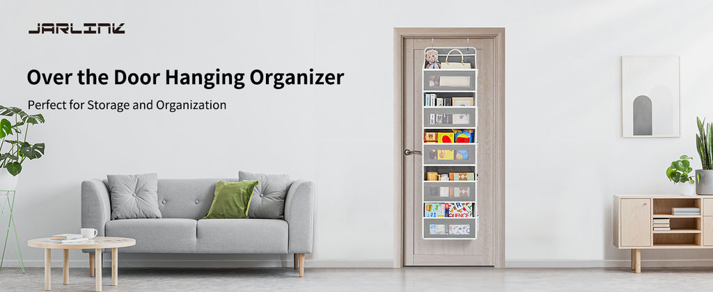 JARLINK Five-Pocket Door Organizer, Grey, Standard