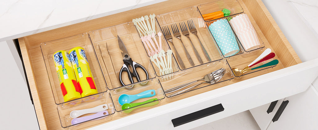 Vtopmart Clear Drawer Organizer Trays, 25-Pack