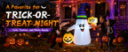 GOOSH 69110 5-Foot Halloween Wizard Ghost & Pumpkin Inflatable – White – product detail