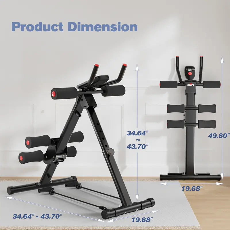 RELIFESPORTS Foldable Ab Machine with LCD Monitor and Resistance Bands - detail 5