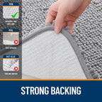OLANLY Chenille Bath Rug, 30 × 20 Inches, Grey