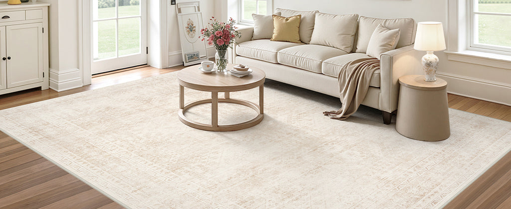 Luxturiy Vintage-Style Area Rug, Beige, 8 x 10 ft