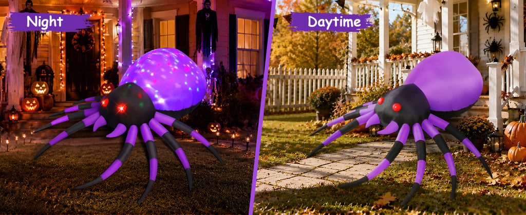 GOOSH 69087 5-Foot Halloween Spider Inflatable – 5 FT Purple – product detail