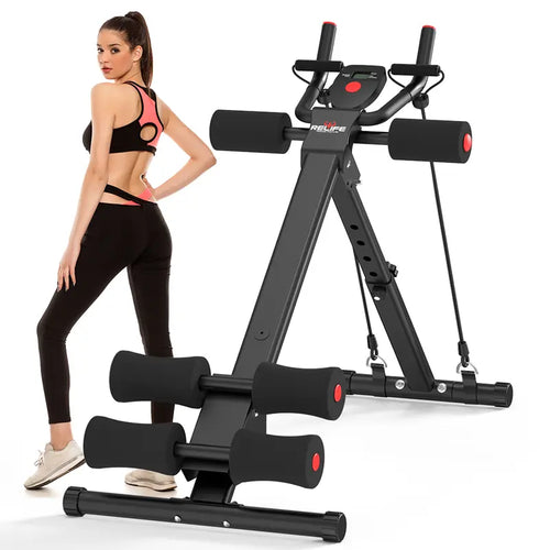 RELIFESPORTS Foldable Ab Machine with LCD Monitor and Resistance Bands - detail 1