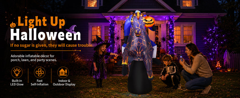 COMIN 69468 6-Foot Halloween Headless Horseman Inflatable – blue – product detail