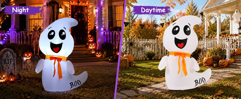 GOOSH 4-Foot Halloween Ghost Inflatable – White – product detail