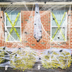 ZPISF MAX-002 Stretchable Halloween Spider Web with 150 Decorative Spiders – Extra Large, White – Extra Large / White – product detail