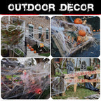 ZPISF MAX-002 Stretchable Halloween Spider Web with 150 Decorative Spiders – Extra Large, White – Extra Large / White – product detail