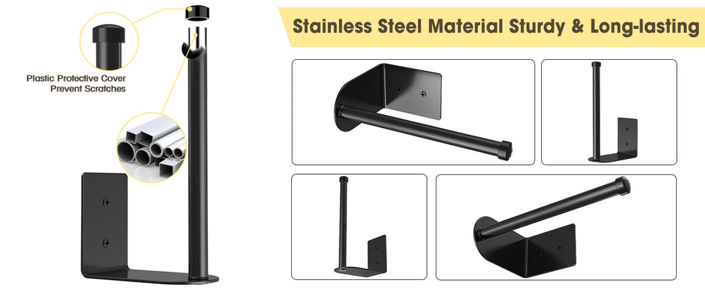 Durmmur Stainless Steel Hat Holders, Black, 2-Pack, 6 in