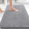 OLANLY Chenille Bath Rug, 30 × 20 Inches, Grey