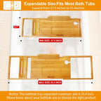 Banlilu Expandable Bamboo Bathtub Tray, Natural