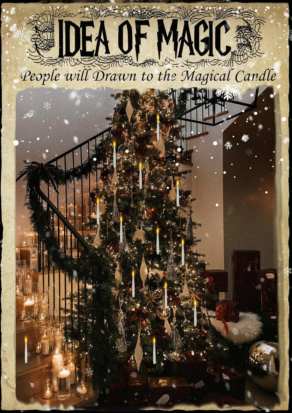 JMTONE MagicCandles002 20-Pack Indoor Floating LED Candles with Wand Remote – Warm White Hanging Candles – product detail