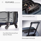 Samsonite 68308-2824 Hardside Carry-On Suitcase – Carry-On 20-Inch, Teal – Teal / Carry-On 20-Inch – product detail