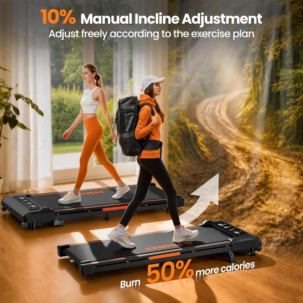 FOUSAE X Under-Desk Walking Treadmill – Black-Orange – product detail