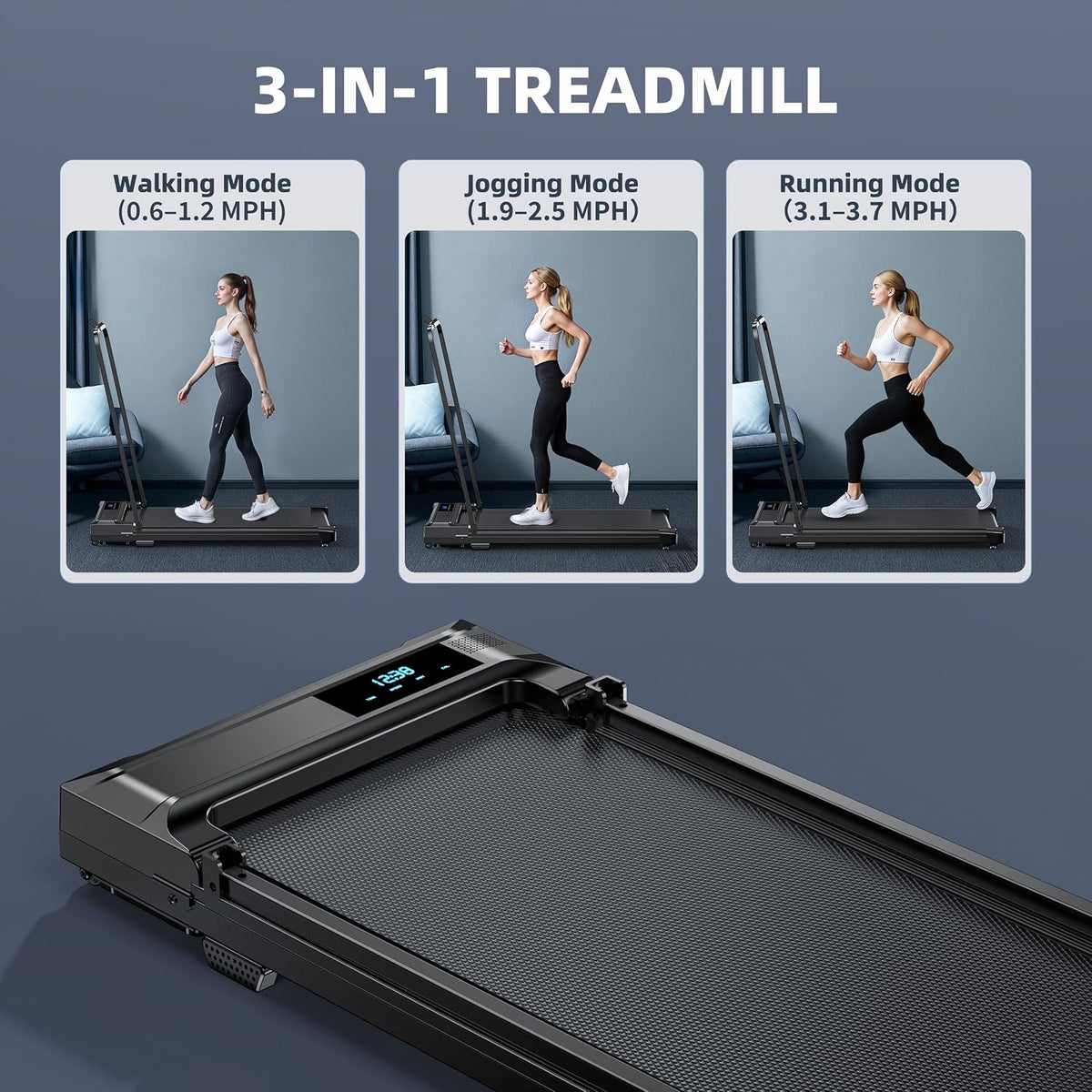 Ulfario LF-X2DF Walking Treadmill – Deep Black – product detail