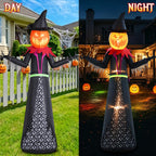 GIFTFIND 10080 9-Foot Halloween Pumpkin & Witch Inflatable – 9ft Pumpkin Man – product detail
