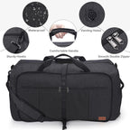 Urtala Foldable Travel Duffel Bag – 100L, Black – Black / 100L – product detail