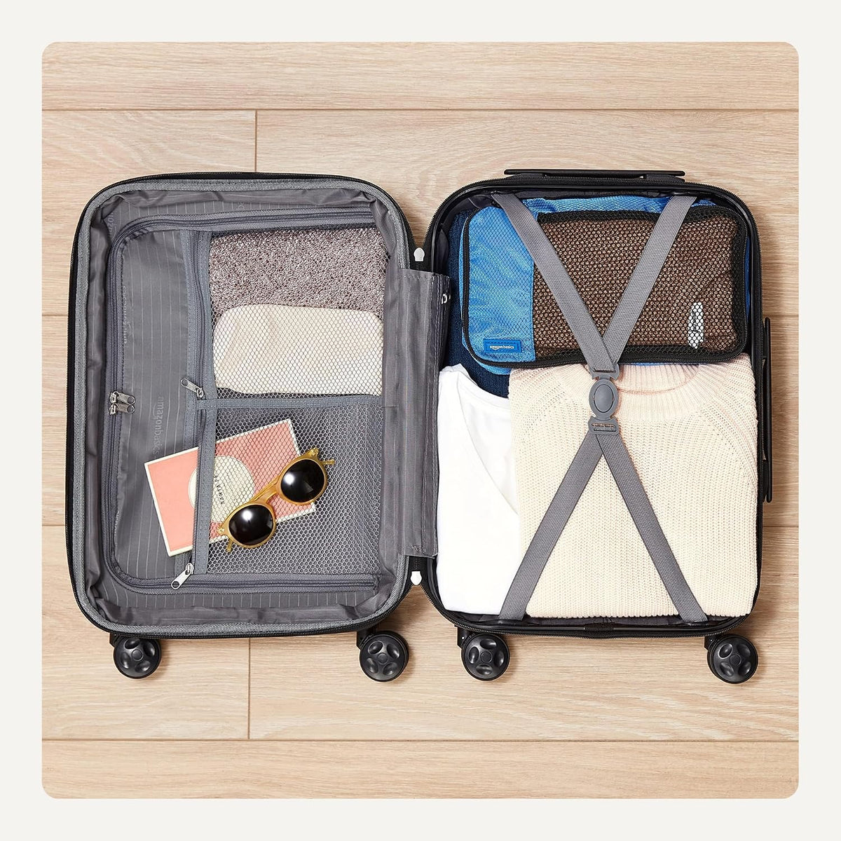 Amazon Basics Hardside Medium Checked Suitcase – Orange / Medium Checked – product detail