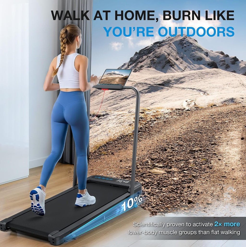 WELLFIT WFTM037 Walking Treadmill – Black with Blue – product detail