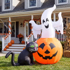 Joiedomi 32733 5-Foot Halloween Ghost & Pumpkin & Black Cat Inflatable – White Orange and Black – product detail