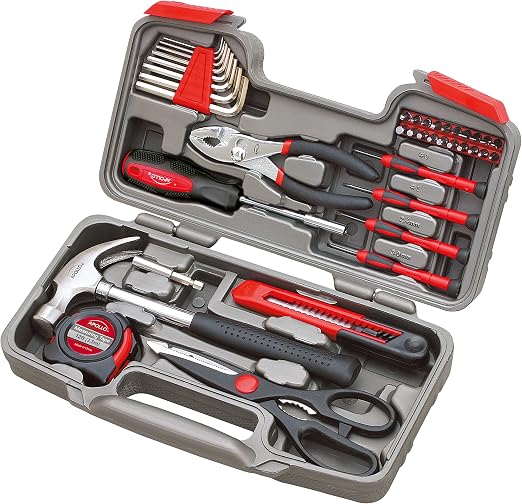 Apollo DT9706 39-Piece Household Hand Tool Kit – Red