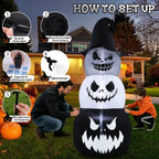 GIFTFIND 10091 7.6-Foot Halloween Pumpkin & Ghost Inflatable – Stacked Pumpkins – product detail