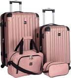 Travelers Club T-55504-670 Hardside Luggage Set – 4-Piece Set, Rose Gold