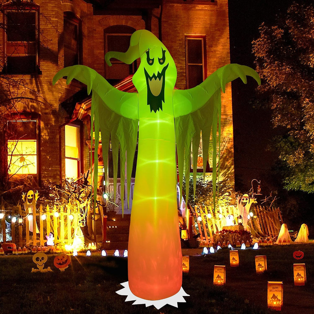 Hourleey 9-Foot Halloween Ghost Inflatable – White – product detail