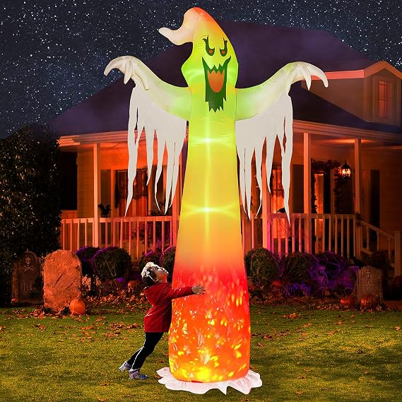 Hourleey 9-Foot Halloween Ghost Inflatable – White