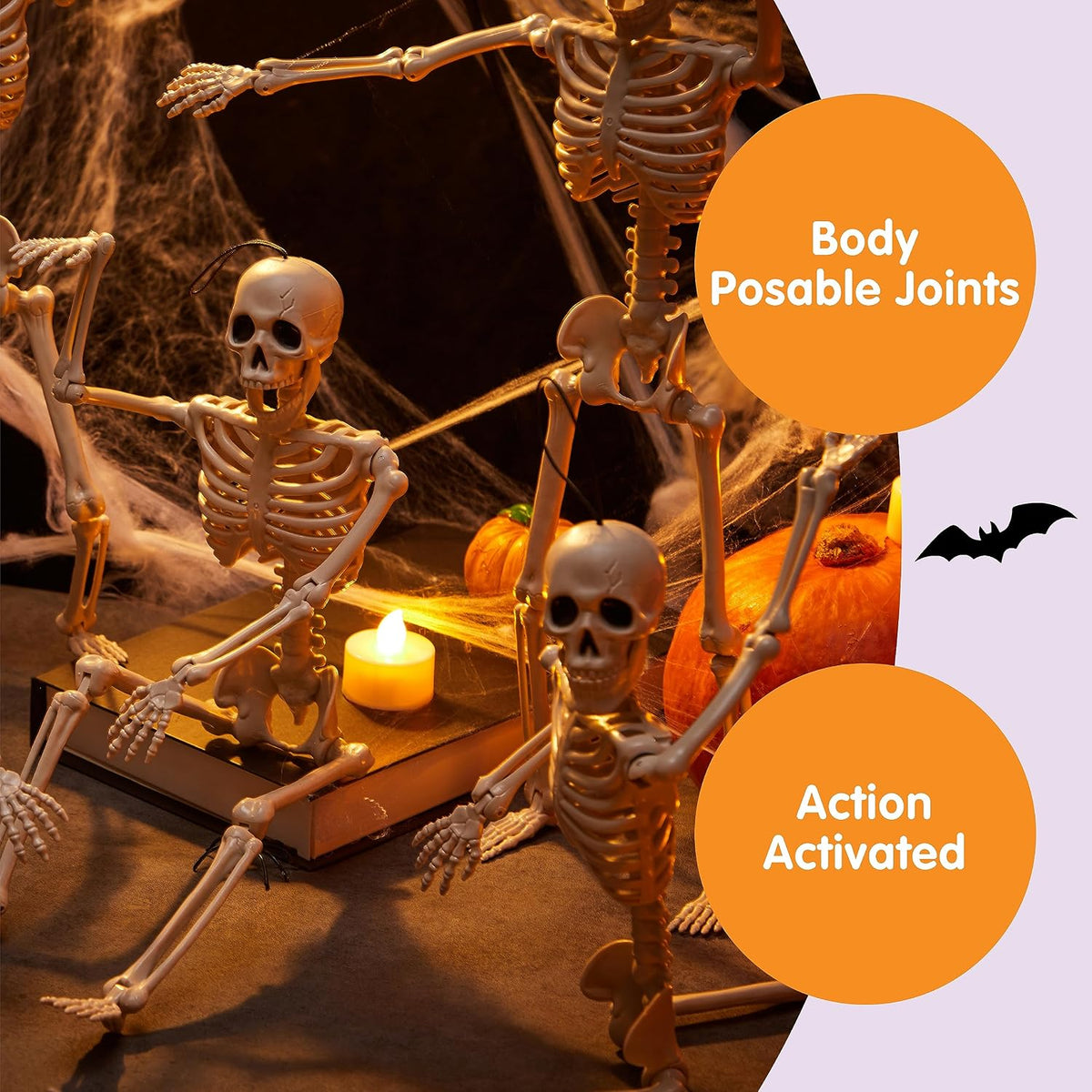 JOYIN 15668 5-Pack 16-Inch Posable Halloween Skeletons – Original – product detail