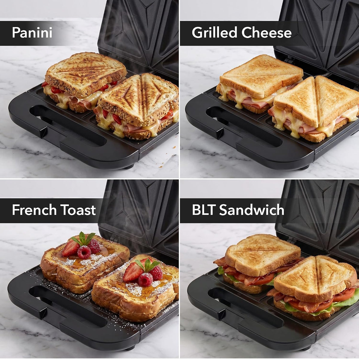 OVENTE GPS401B Electric Sandwich Maker, Black